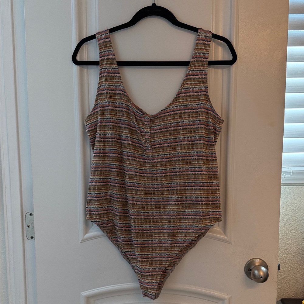 🌸Spring Sale🌸 Wild Fable Multicolor Striped Bodysuit Size Xl